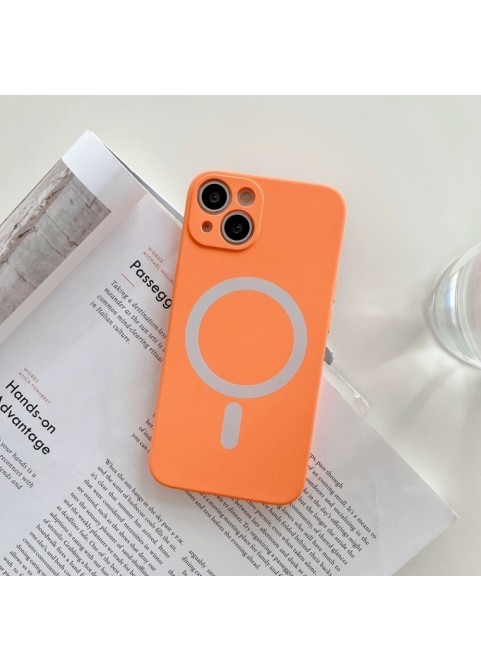 Zy-2-Magnetic liquid silicone mobile phone case-orange