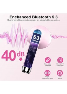 Bluetooth 5.3 Earbuds, 4-Mic ENC, 56H Playtime, Pink