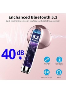 Bluetooth 5.3 Earbuds, 4-Mic ENC, 56H Playtime, Rose Gold