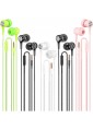 5 Pack Wired Earbuds with Microphone